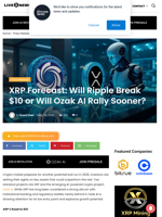 XRP Forecast: Will Ripple Break $10 or Will Ozak AI Rally Sooner? | Live Bitcoin News