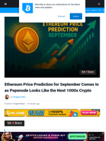 Ethereum Price Prediction in September as Traders Watch PEPENODE as Next 1000x Crypto