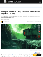 Analyst: Bitcoin’s Drop To $60K Looks Like a Wyckoff “Spring” - DailyCoin
