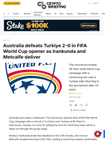 Australia defeats Turkiye 2-0 in FIFA World Cup opener as Irankunda and Metcalfe deliver