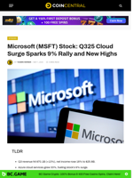 Microsoft (MSFT) Stock: Q325 Cloud Surge Sparks 9%
