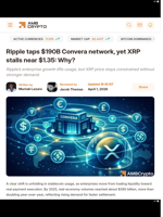 Ripple taps $190B Convera network, yet XRP stalls near $1.35: Why? - AMBCrypto