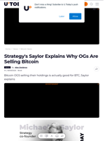 Strategy's Saylor Explains Why OGs Are Selling Bitcoin - U.Today