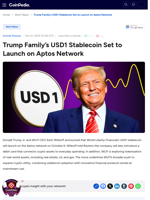 Trump Family’s USD1 Stablecoin Set to Launch on Aptos Network