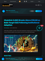 Chainlink (LINK) Breaks Above $18.80 as Bulls Target $22 Following Institutional Adoption - Blockchain.News