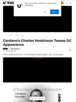 Cardano's Charles Hoskinson Teases DC Appearance - U.Today