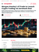 Morgan Stanley's E*Trade to Launch Crypto Trading via Zerohash Deal - Coinspeaker