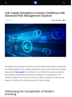 Solr Capital Strengthens Investor Confidence with Advanced Risk Management Solutions - Visionary Financial