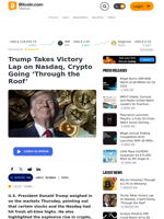Trump Takes Victory Lap on Nasdaq, Crypto Going ‘Through the Roof’ – Bitcoin News