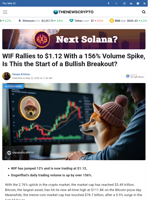 WIF Rallies to $1.12 With a 156% Volume Spike, Is This the Start of a Bullish Breakout?