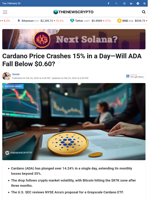 Cardano Price Crashes 15% in a Day—Will ADA Fall Below $0.60? - TheNewsCrypto