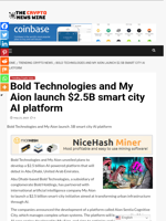 Bold Technologies and My Aion launch $2.5B smart city AI platform - The Crypto News Wire