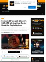 Schwab Strategist: Bitcoin's $60,000 Mining Cost Could Mark The Cycle Bottom