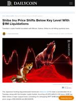 Shiba Inu Price Shifts Below Key Level With $1M Liquidations - DailyCoin