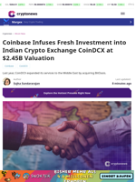 Coinbase Makes Fresh Investment in India-Based CoinDCX