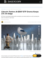 Litecoin Teeters At $50? ETF Drama Keeps LTC On Edge - DailyCoin