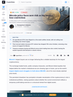 Bitcoin price faces new risk as big buyers lose conviction