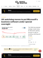 UK watchdog moves to put Microsoft's business software under special oversight