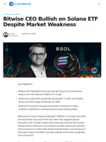 Bitwise CEO Bullish on Solana ETFs Demand Despite Price Drop
