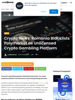Crypto News: Romania Blacklists Polymarket as Unlicensed Crypto Gambling Platform | Live Bitcoin News