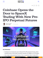 Coinbase Opens the Door to SpaceX Trading With New Pre-IPO Perpetual Futures