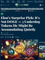 Elon’s Surprise Pick: It’s Not DOGE — 3 Underdog Tokens He Might Be Accumulating Quietly - Crypto Daily
