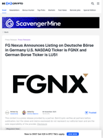 FG Nexus Announces Listing on Deutsche Börse in Germany