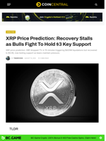 XRP Price Prediction: Recovery Stalls as Bulls Fight To Hold $3 Key Support - CoinCentral