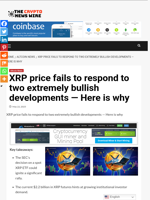XRP price fails to respond to two extremely bullish developments — Here is why - The Crypto News Wire