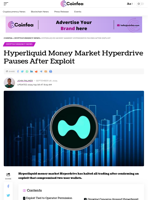 Hyperliquid Money Market Hyperdrive Pauses After Exploit