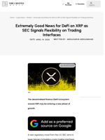 Extremely Good News for DeFi on XRP as SEC Signals Flexibility on Trading Interfaces