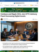 Coinbase and Ripple CEOs Join CFTC Advisory Panel Overseeing Digital Assets - TheNewsCrypto