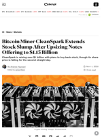 Bitcoin Miner CleanSpark Extends Stock Slump After Upsizing Notes Offering to $1.15 Billion - Decrypt