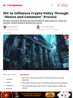 SEC Eyes Crypto Policy via ‘Notice and Comment’ Process