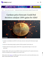 Cardano price forecast: Could Fed decision catalyze 150% gains for ADA? - CoinJournal