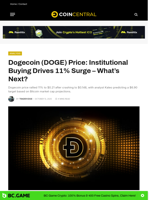 Dogecoin (DOGE) Price: Institutional Buying Drives 11% Surge - What's Next? - CoinCentral