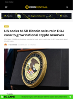 US seeks $15B Bitcoin seizure in DOJ case to grow national crypto