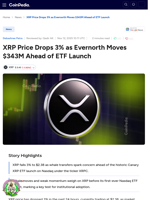 XRP Price Drops 3% as Evernorth Moves $343M Ahead of ETF Launch