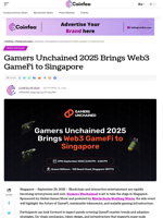 Gamers Unchained 2025 Brings Web3 GameFi to Singapore - Coinfea