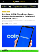 Coinbase (COIN) Stock Drops: Faces Class Action Lawsuit Over Data Breach Disclosure Delays - CoinCentral