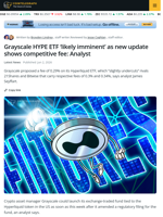 Grayscale’s Hyperliquid ETF Likely to Launch This week