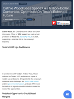 Cathie Wood Sees SpaceX As Trillion-Dollar Contender, Optimistic On Tesla's Robotaxi Future - Tesla (NASDAQ:TSLA) - Benzinga