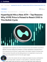 Hyperliquid Hits a New ATH - Top Reasons Why HYPE Price is Poised to Reach $100 in This Bullish Cycle
