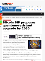 Bitcoin BIP proposes quantum-resistant upgrade by 2030 - The Crypto News Wire