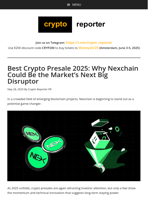 Best Crypto Presale 2025: Why Nexchain Could Be the Market’s Next Big Disruptor