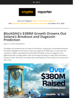 BlockDAG’s $388M Rise Left Solana & Dogecoin Behind
