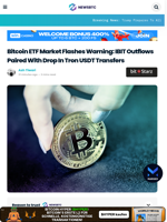 Bitcoin ETF Market Flashes Warning: IBIT Outflows Paired With Drop In Tron USDT Transfers