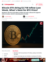 Bitcoin ETFs Draw $2.71B Inflows — What’s Next for BTC?