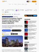 Capital B Completes Capital Increase and Acquires 44 Additional Bitcoin, Now Holds 2,888 BTC – News Bytes Bitcoin News