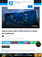 Euro Stablecoins Need MiCA Reforms To Compete, Report Says